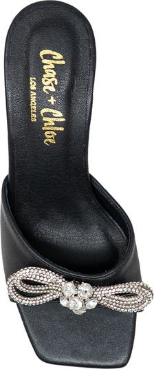 Arabella Rhinestone Bow Mule Sandal