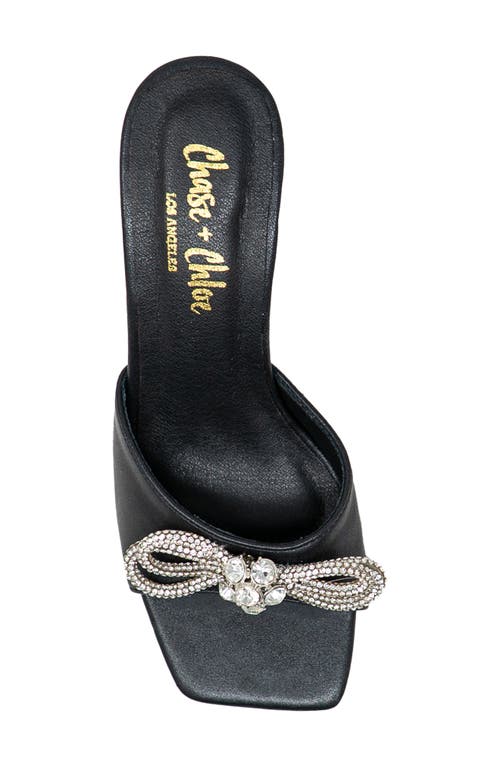 CHASE & CHLOE CHASE AND CHLOE ARABELLA RHINESTONE BOW MULE SANDAL 