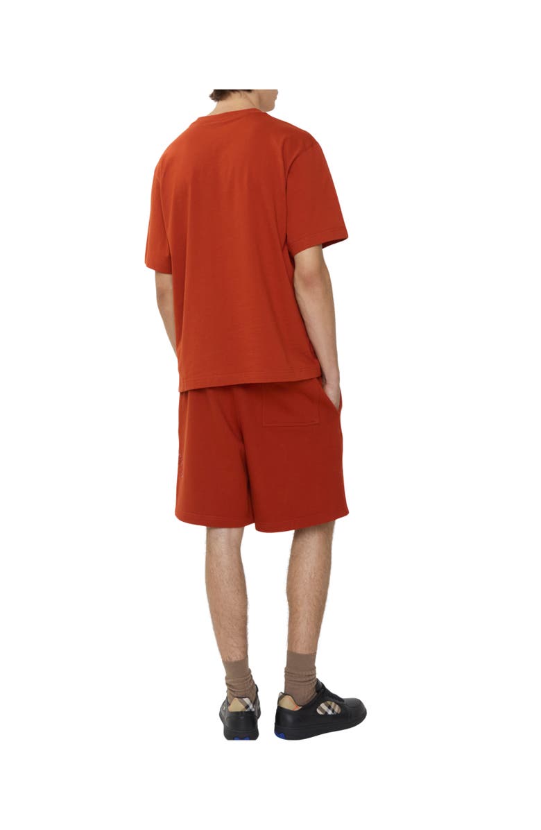 Burberry Gothic Logo Cotton Shorts, Alternate, color, Fire Orange