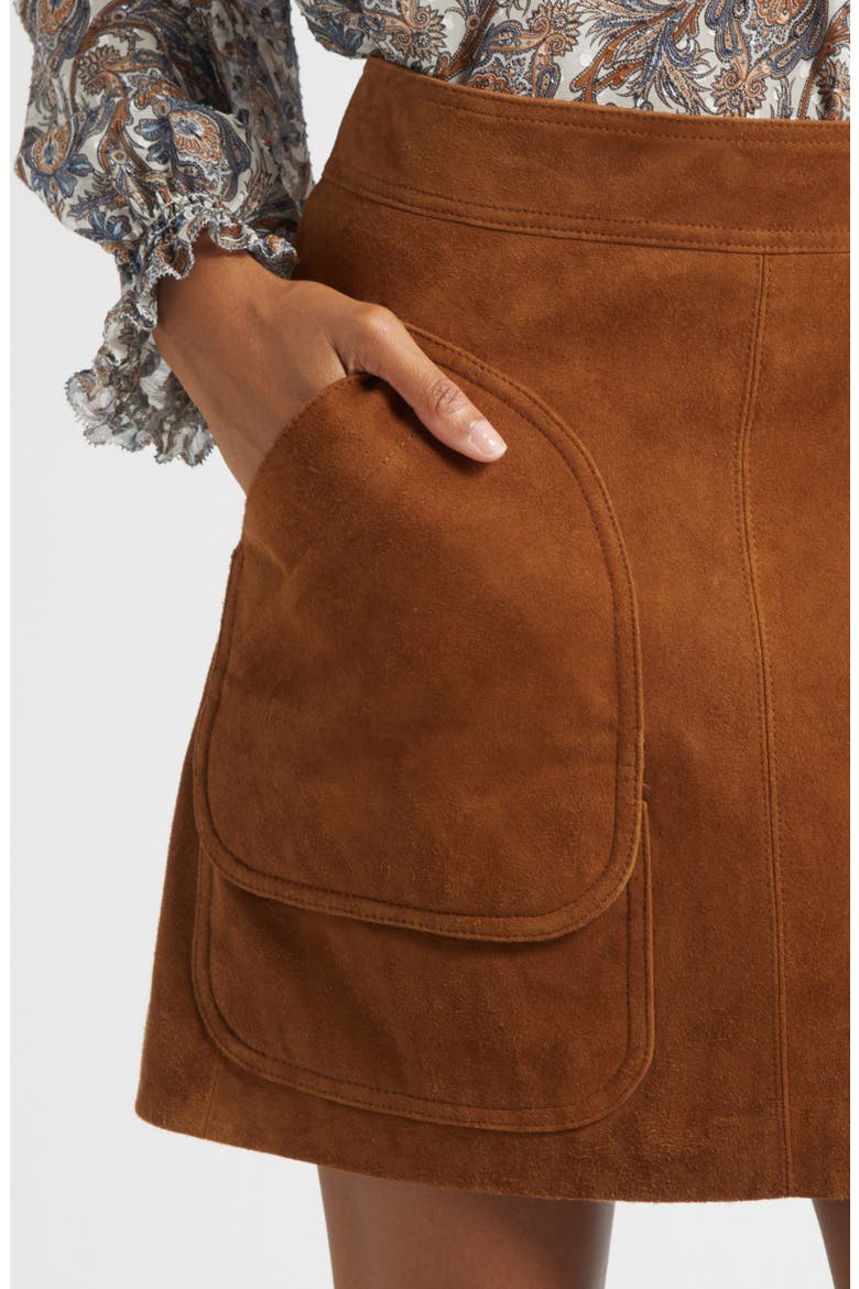 Norwood Suede Miniskirt, Alternate, color, WHISKY