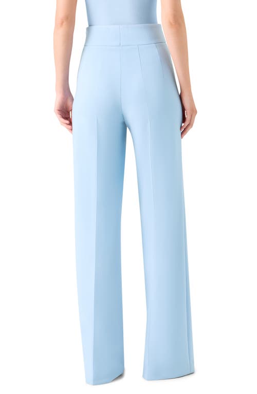 Akris Fiyuki Wool Blend Double Face Wide Leg Pants In Blue