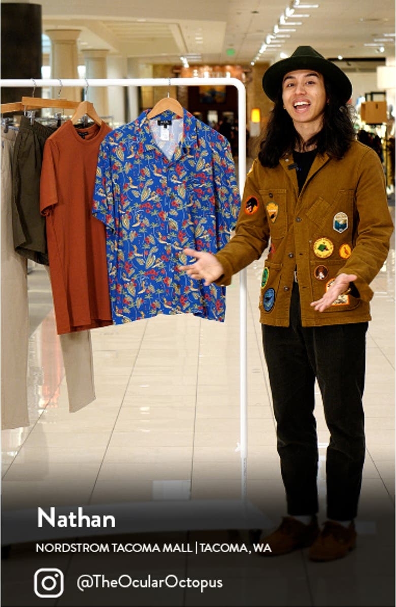 Lloyd Floral Short Sleeve Button-Up Camp Shirt, sales video thumbnail