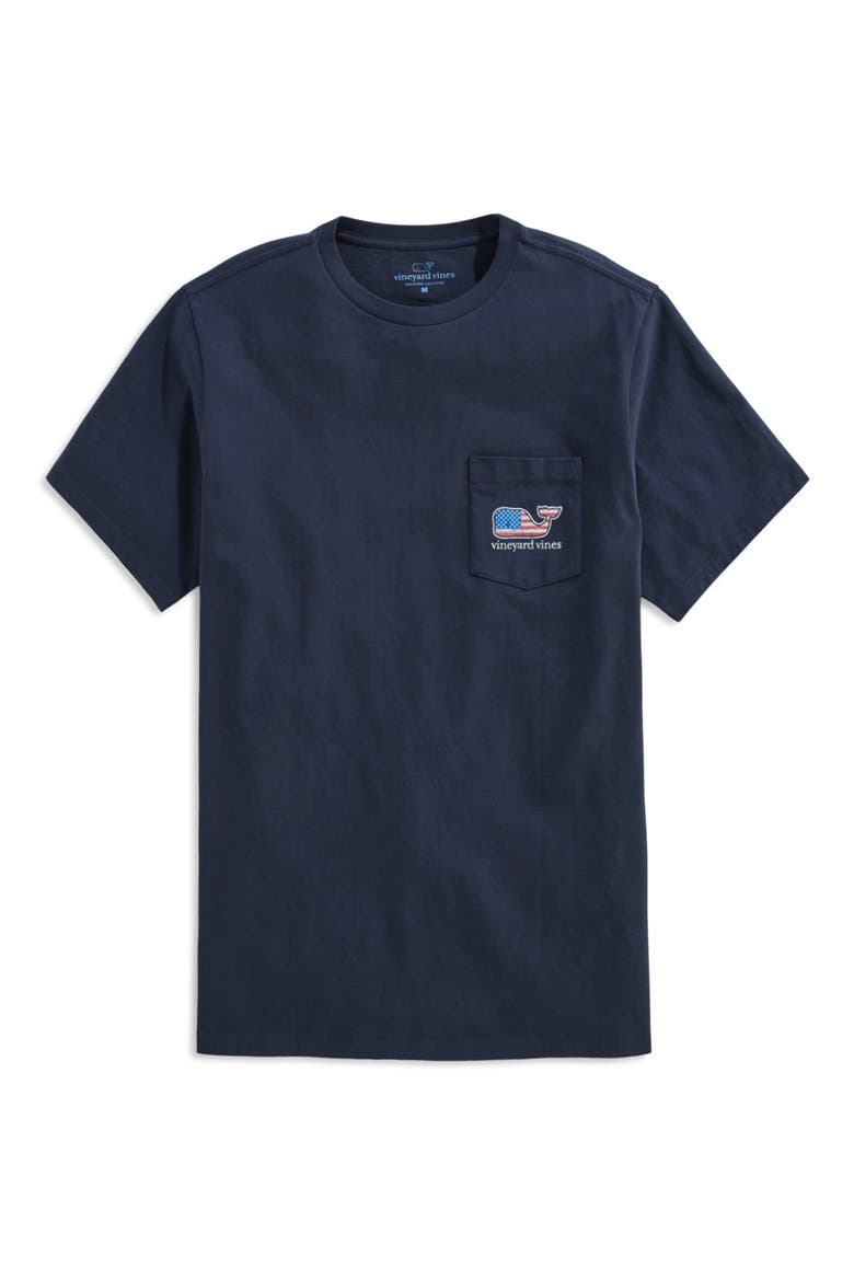 Whale Flag Cotton Graphic T-Shirt, Main, color, VINEYARD NAVY