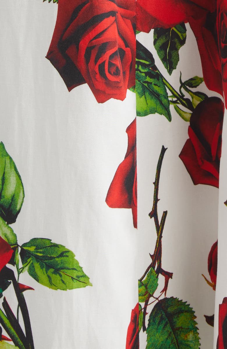 L'AGENCE Sutton Floral Print Maxi Dress, Alternate, color, White/ Red Romantic Rose