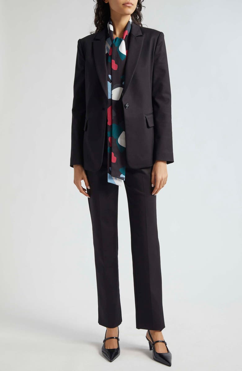 Emporio Armani Cotton Couture One-Button Blazer, Alternate, color, Solid Black