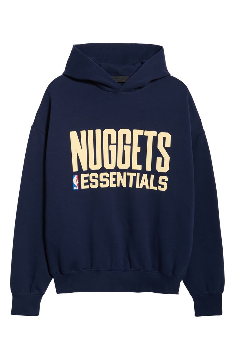 Fear of God Essentials Nuggets Cotton Blend Hoodie, Alternate, color, Midnight Navy