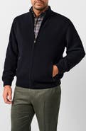 David Donahue Aviator Merino Wool Sweater Jacket