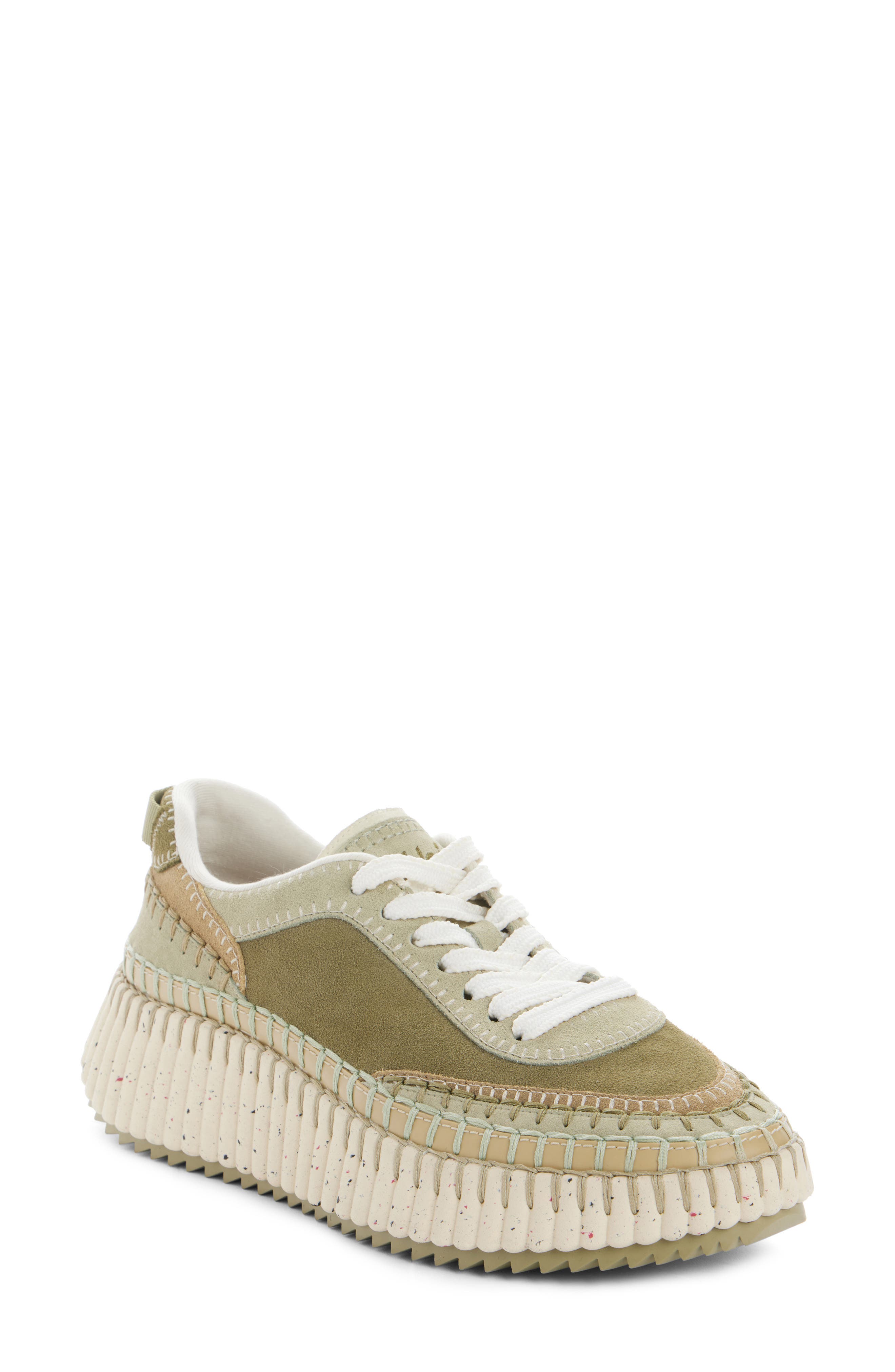 Chloé Nama Platform Sneaker, Main, color, Sweet Khaki