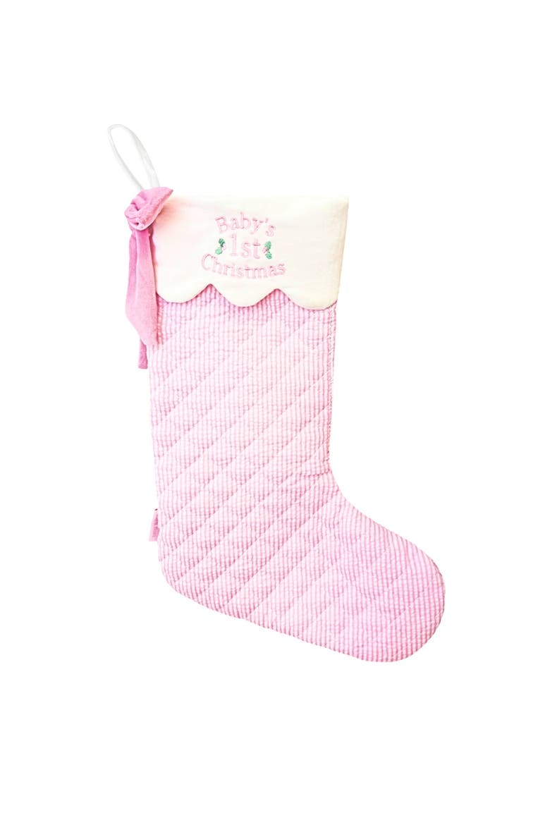 Baby's 1st Christmas Stocking, Main, color, Pink