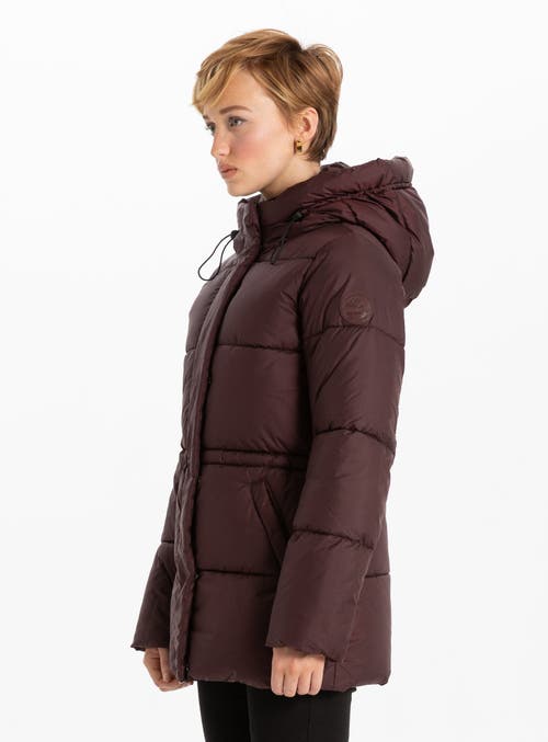 Point Zero Midlength Puffer In Merlot