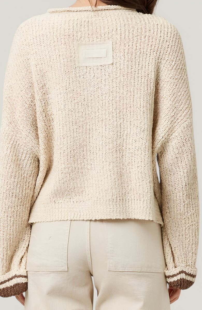 Modenaire Loose Fit Slouchy Cropped Knit Sweater with Solid Patch Front and Back, Alternate, color, 