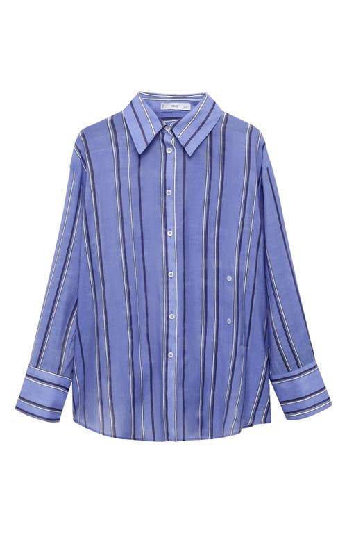 MANGO MANGO STRIPE BUTTON-UP SHIRT 