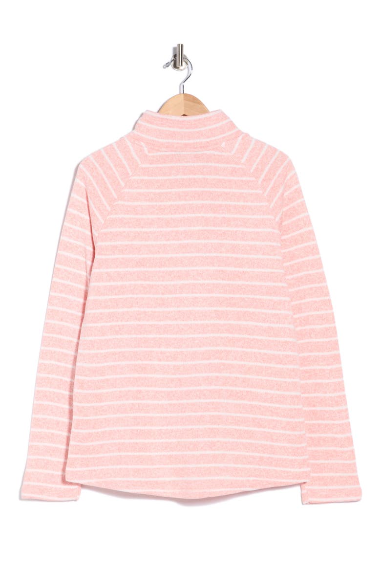 Stripe Quarter Zip Sweatshirt, Alternate, color, CORAL ALMOND