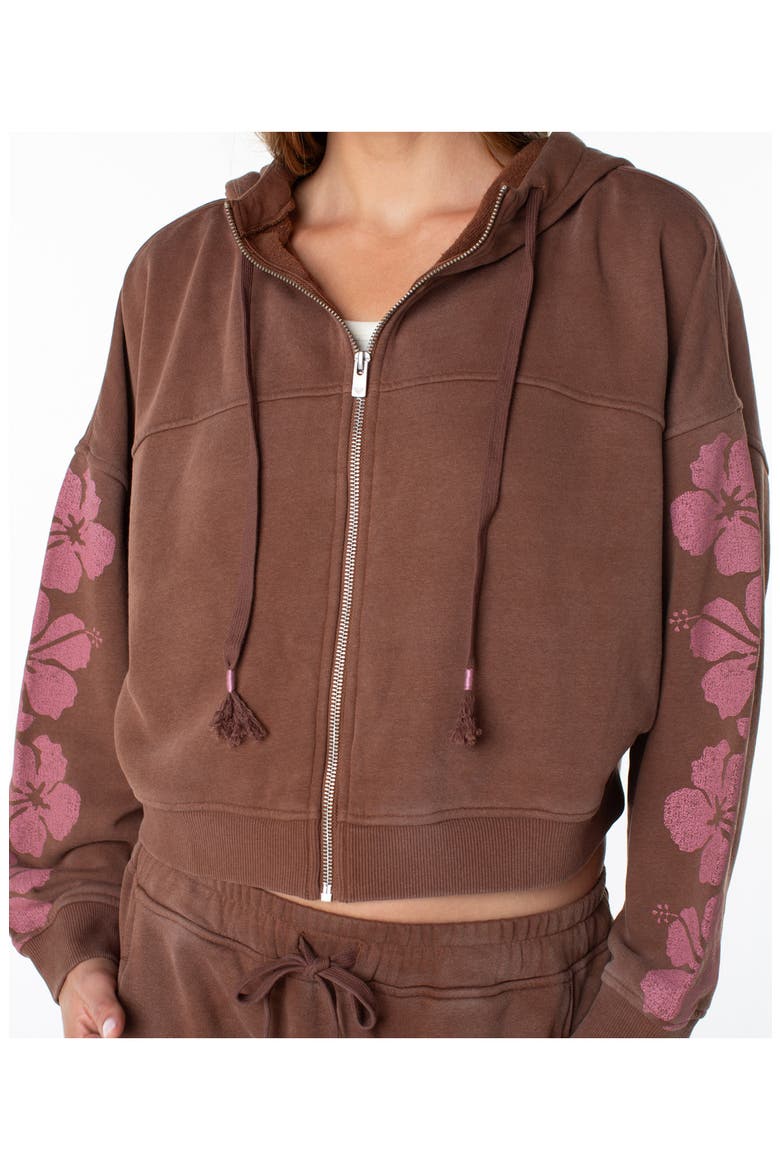 Tropical Trails Full Zip Hoodie, Alternate, color, TIRAMISU