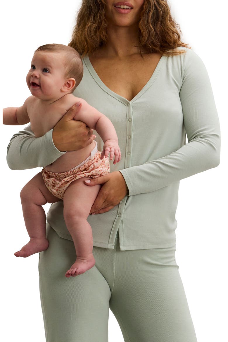 The Softest Rib Nursing Cardigan, Main, color, Sage