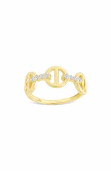 Sterling Forever Felicia Cubic Zirconia Chain Ring