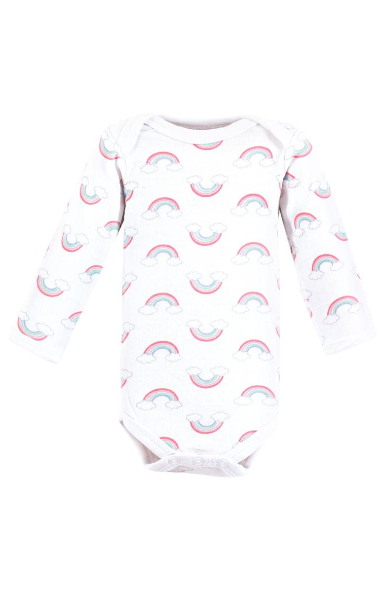 Luvable Friends Preemie Long Sleeve Bodysuits 3pk Foxy, Alternate, color, Girl Cloud