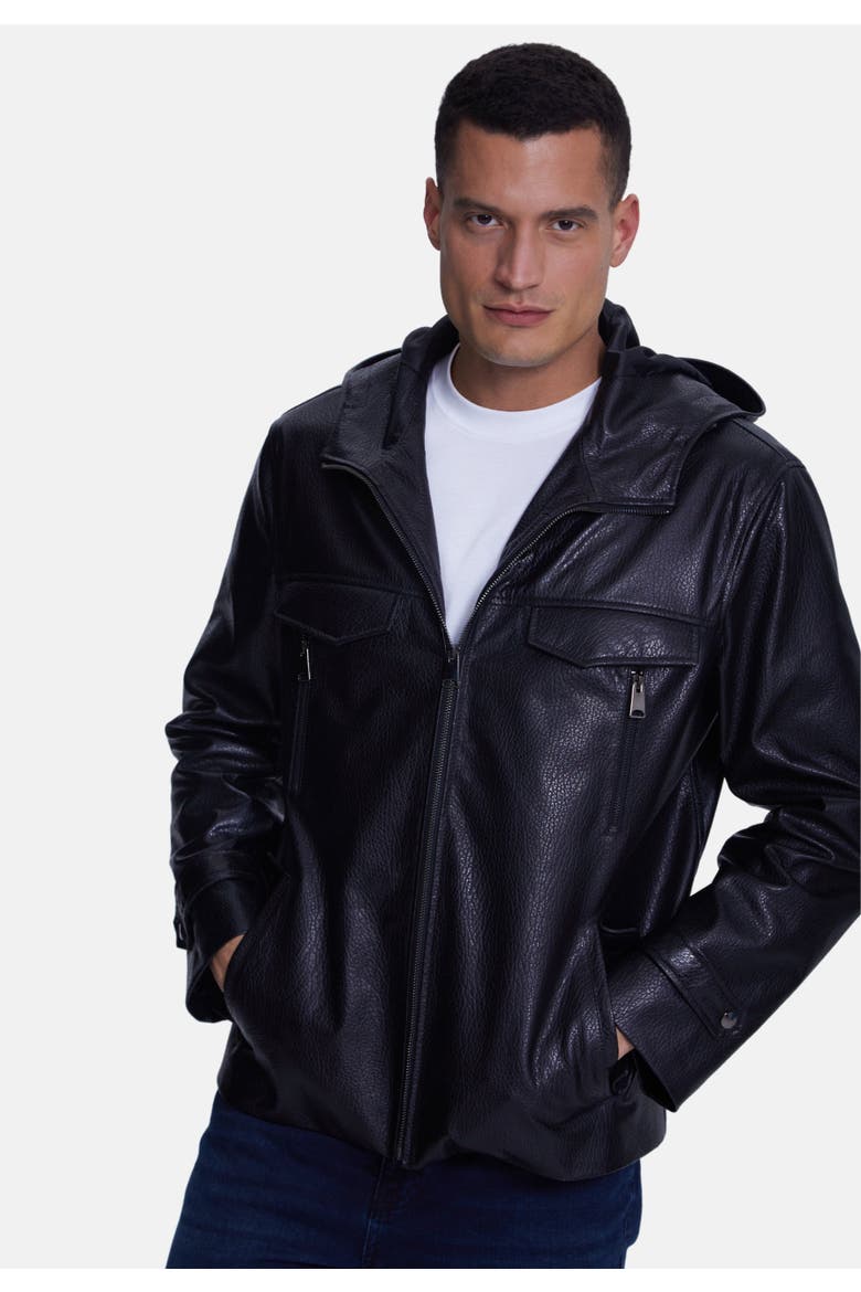 Adrian Leather Jacket, Alternate, color, Black