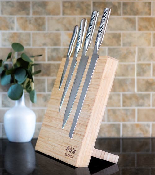 Global Magnetic Easel Knife Block In Brown