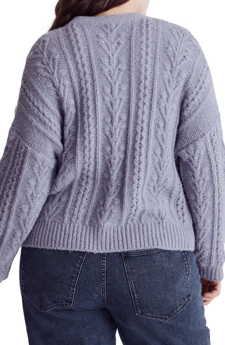 Madewell Cable Tie Front Cardigan Sweater, Alternate, color,