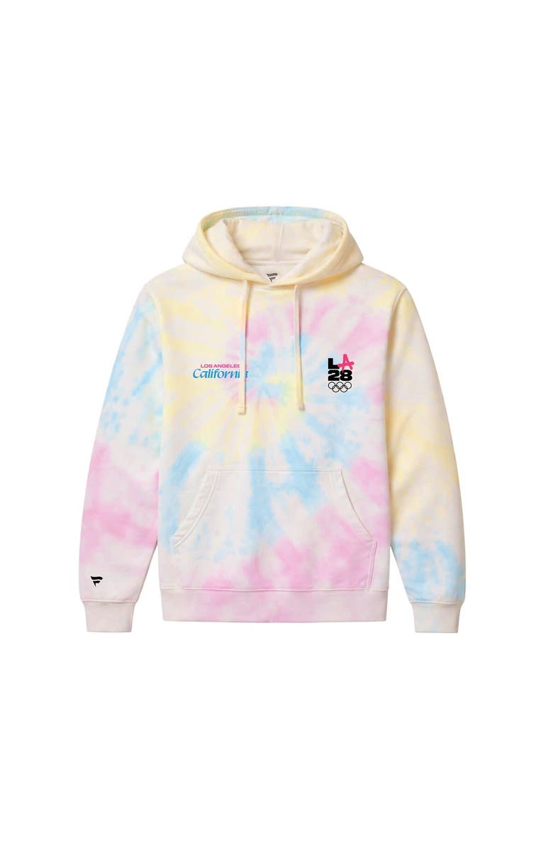 FANATICS Men's Fanatics White LA28 Superbloom Collection Tie-Dye Hoodie, Main, color, White
