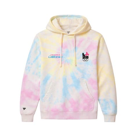 Men's Fanatics White LA28 Superbloom Collection Tie-Dye Hoodie