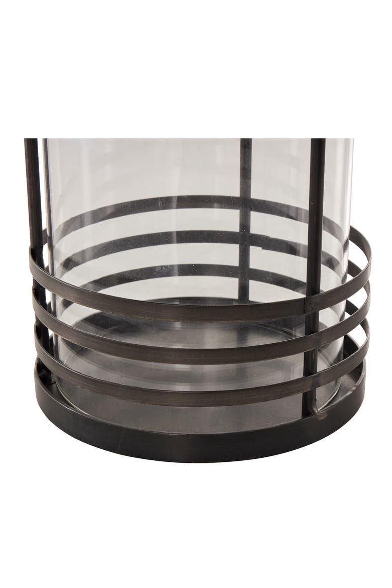 Black Metal Candle Lantern, Alternate, color, BLACK
