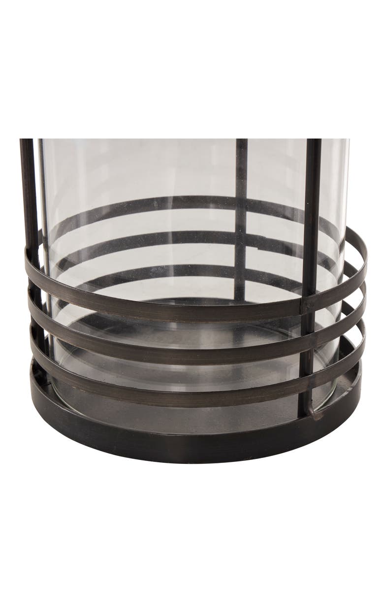 GINGER BIRCH STUDIO Black Metal Candle Lantern, Alternate, color, Black