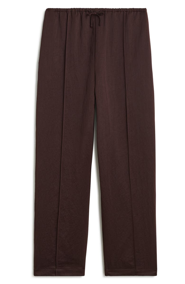 Madewell Pintuck Slim Pull-On Pants, Alternate, color, Dark Carob