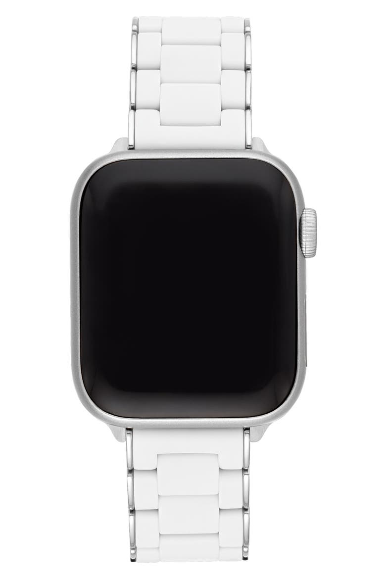 Wrapped Silicone Apple Watch® Bracelet Watchband, Main, color, WHITE