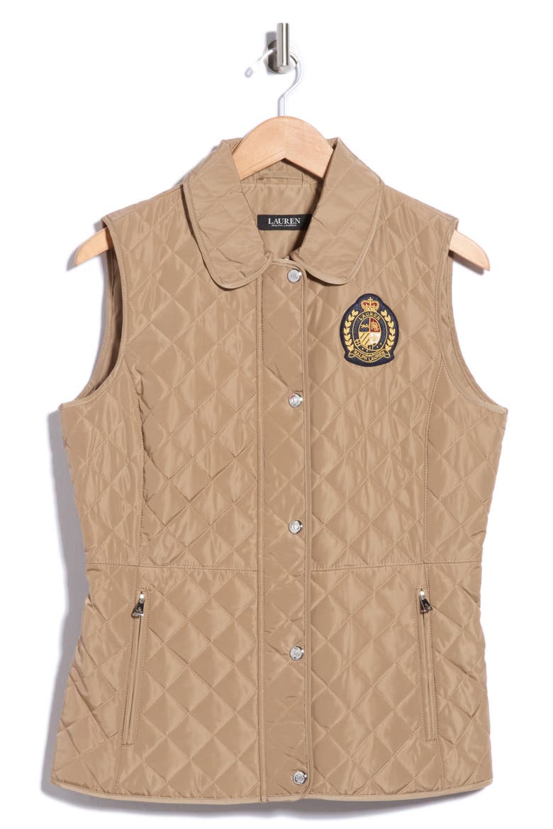 Crest Quilted Vest, Main, color, SAND