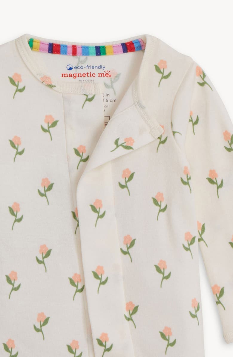 Magnetic Me Floral Chicken Tender Magnetic Convertible Footie, Alternate, color, Beige