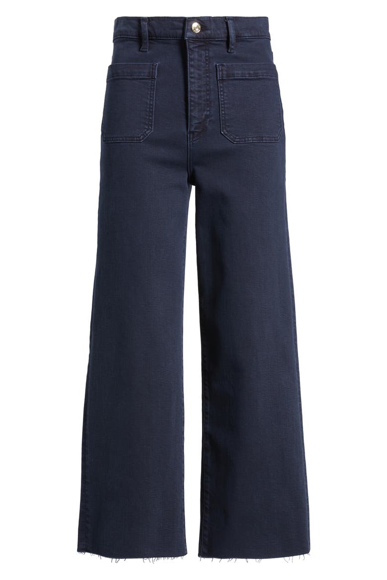 The Anchor High Waist Wide Leg Jeans, Alternate, color, NAVY RAW FRAY