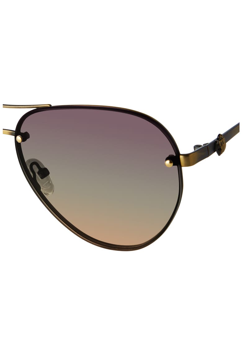 Shoreditch 60mm Rimless Aviator Sunglasses, Alternate, color, GOLD HAVANA/ VIOLET GREEN