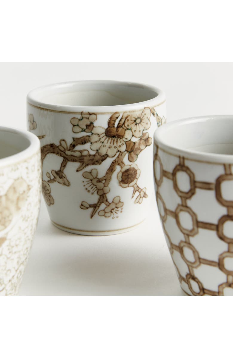 Napa Home & Garden Brown & White Ceramic Province Mini Flower Pots, Set of 6, Alternate, color, Brown