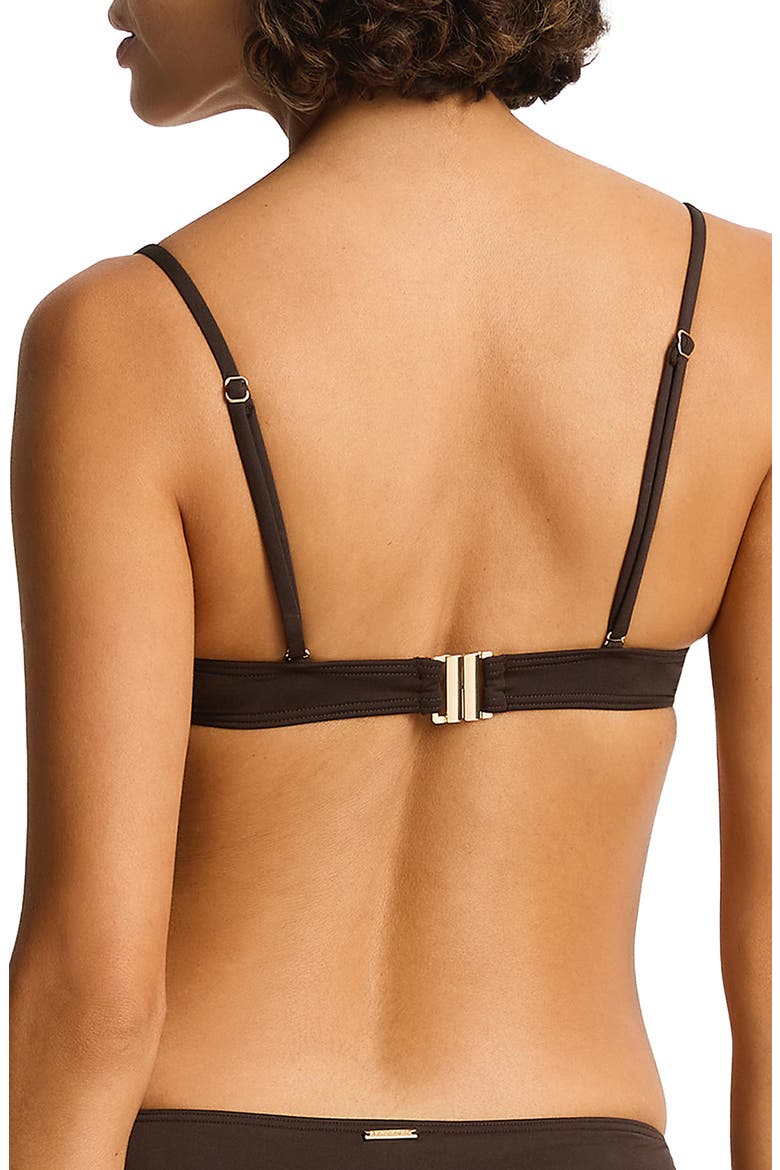 De Luxe Ruched Underwire Bikini Top, Alternate, color, ESPRESSO