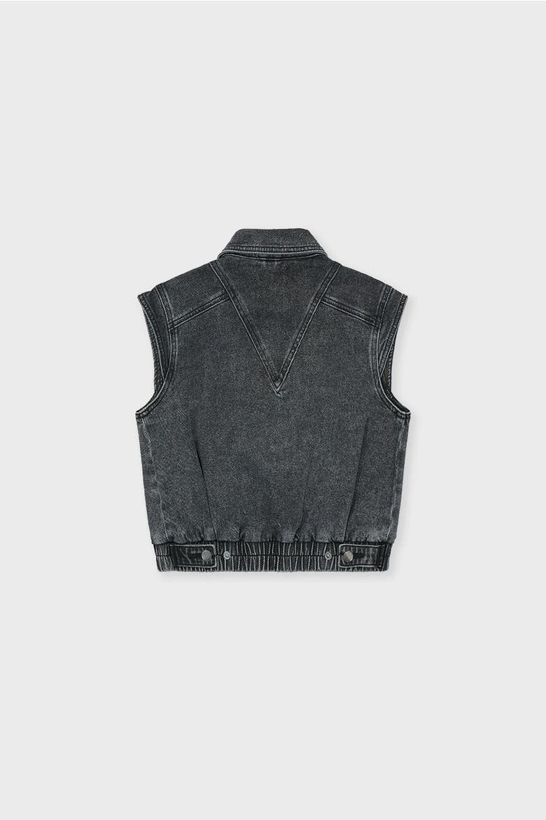 Denim Vest, Alternate, color, Grey Acid Denim
