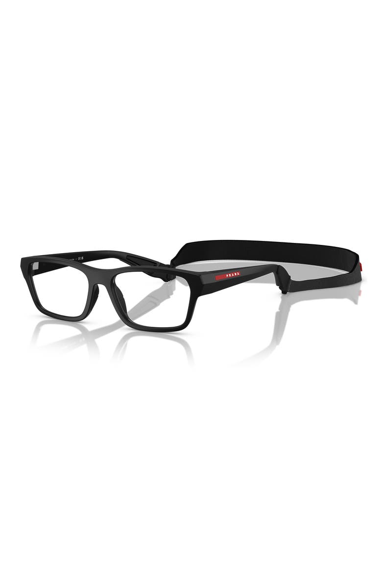 54mm Pillow Optical Glasses, Alternate, color, MATTE BLACK