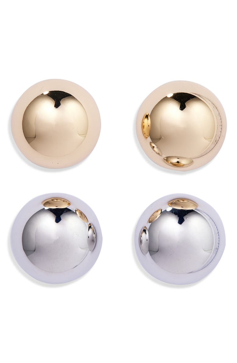 Tasha Set of 2 Ball Stud Earrings, Main, color, Gold Silver