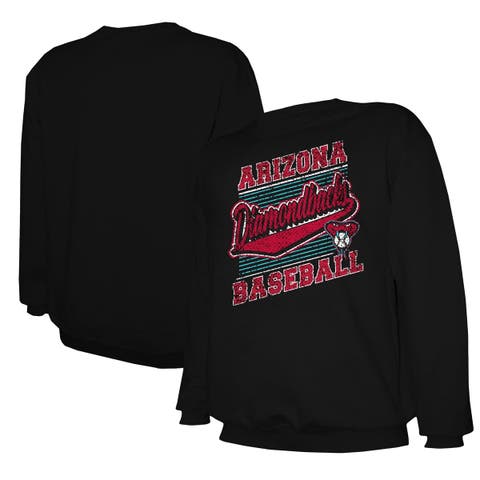 Men's Stitches Black Arizona Diamondbacks Lightweight Crew Sweatshirt