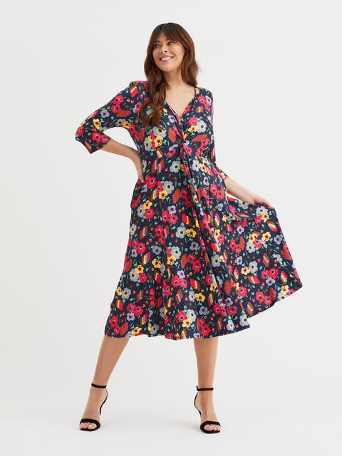 Claudia Peach Touch Knot Front Dress