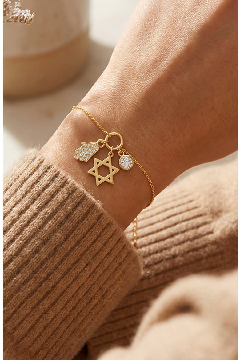 Religious Charm Bracelet, Alternate, color, GOLD