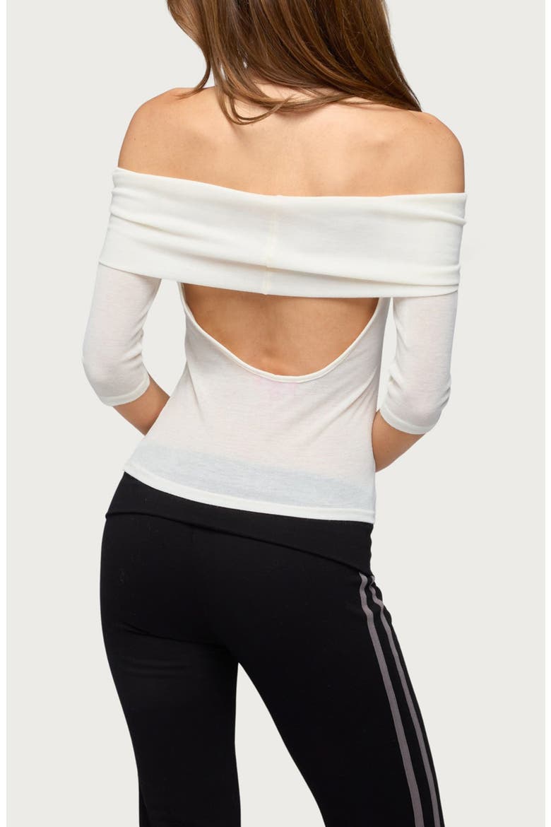 Thais Off the Shoulder Backless Top, Alternate, color, IVORY