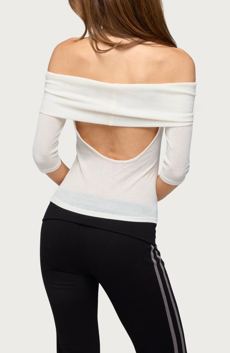 EDIKTED Thais Off the Shoulder Backless Top, Alternate, color,