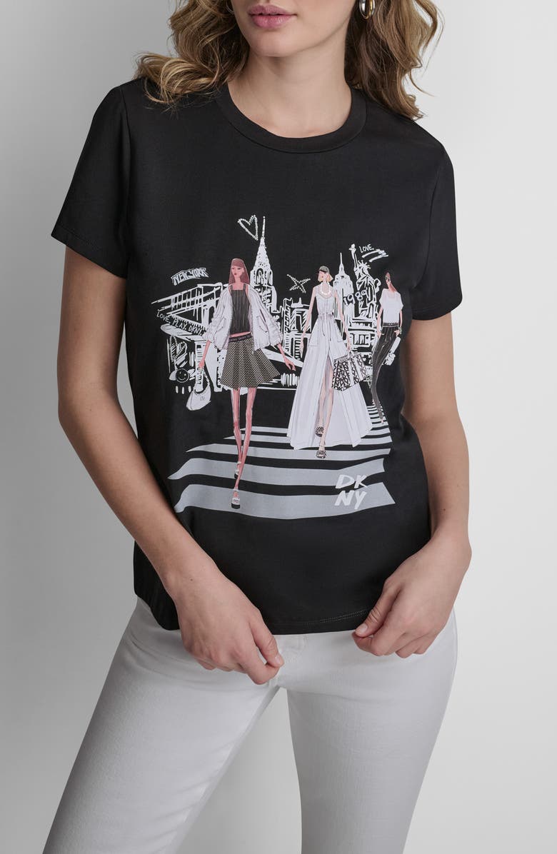 DKNY NYC Icons Cotton Blend Graphic T-Shirt, Main, color, 