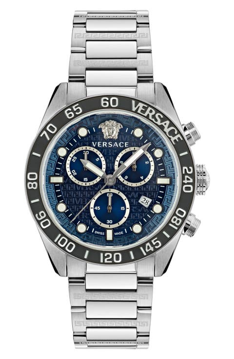 Greca Dome Chronograph Bracelet Watch, 43mm