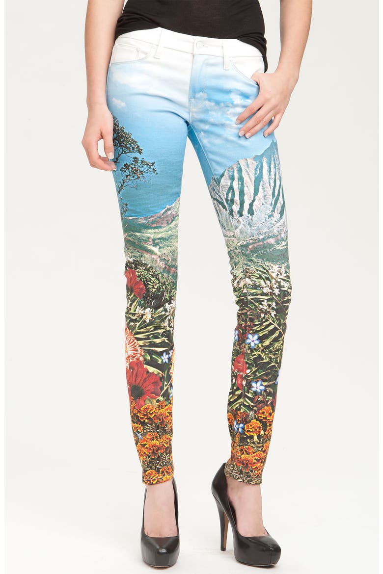 'The Looker' Print Skinny Stretch Denim Jeans, Main, color, A DAY IN PARADISE