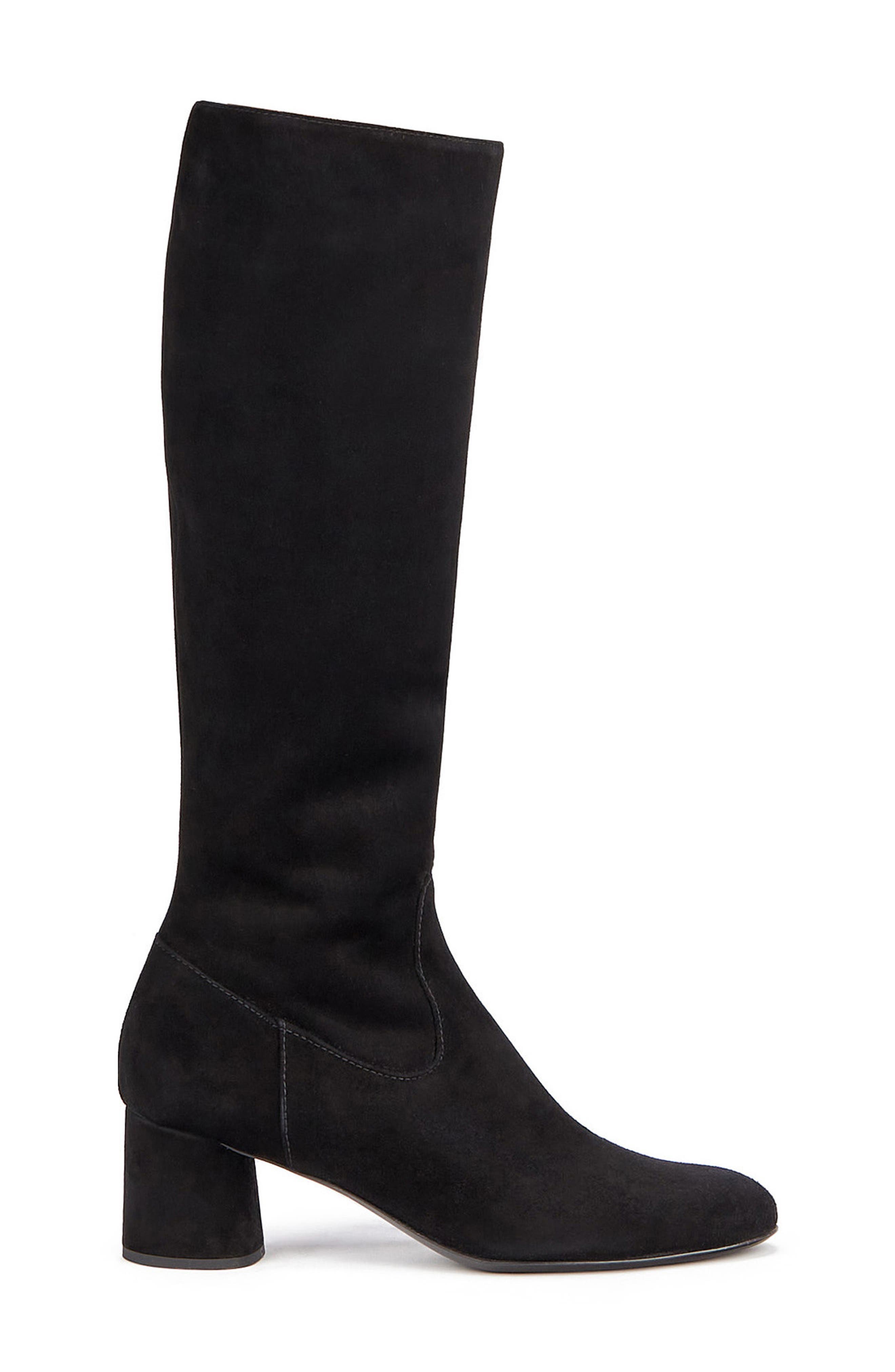 Lorette Water Resistant Velour Boot With Heel, Alternate, color, NERO