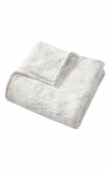 Laura Ashley Wistful Blooms Reversible Faux Shearling Heated Throw Blanket