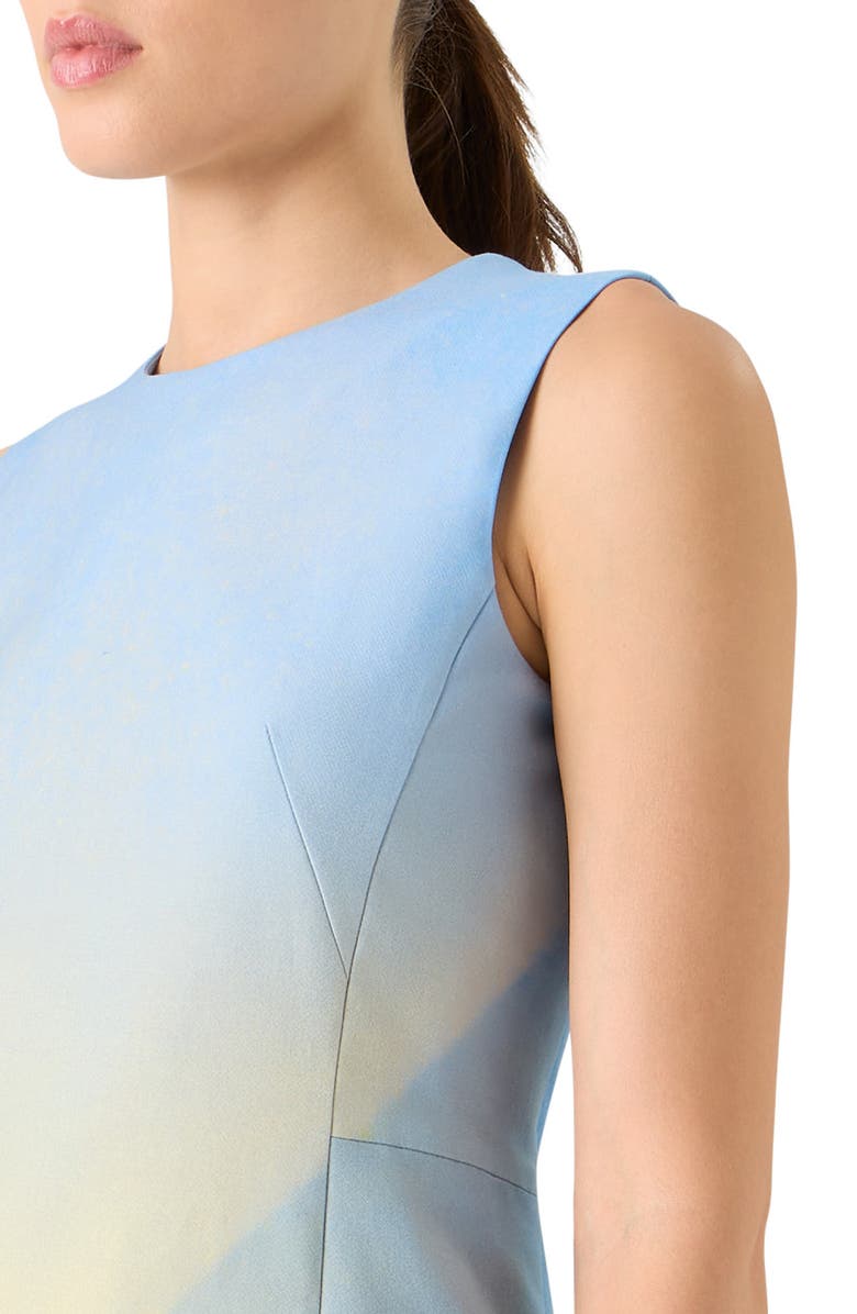 Akris Sunbeam Double Face Silk & Cotton Blend Sheath Dress, Alternate, color, Yellow Multi